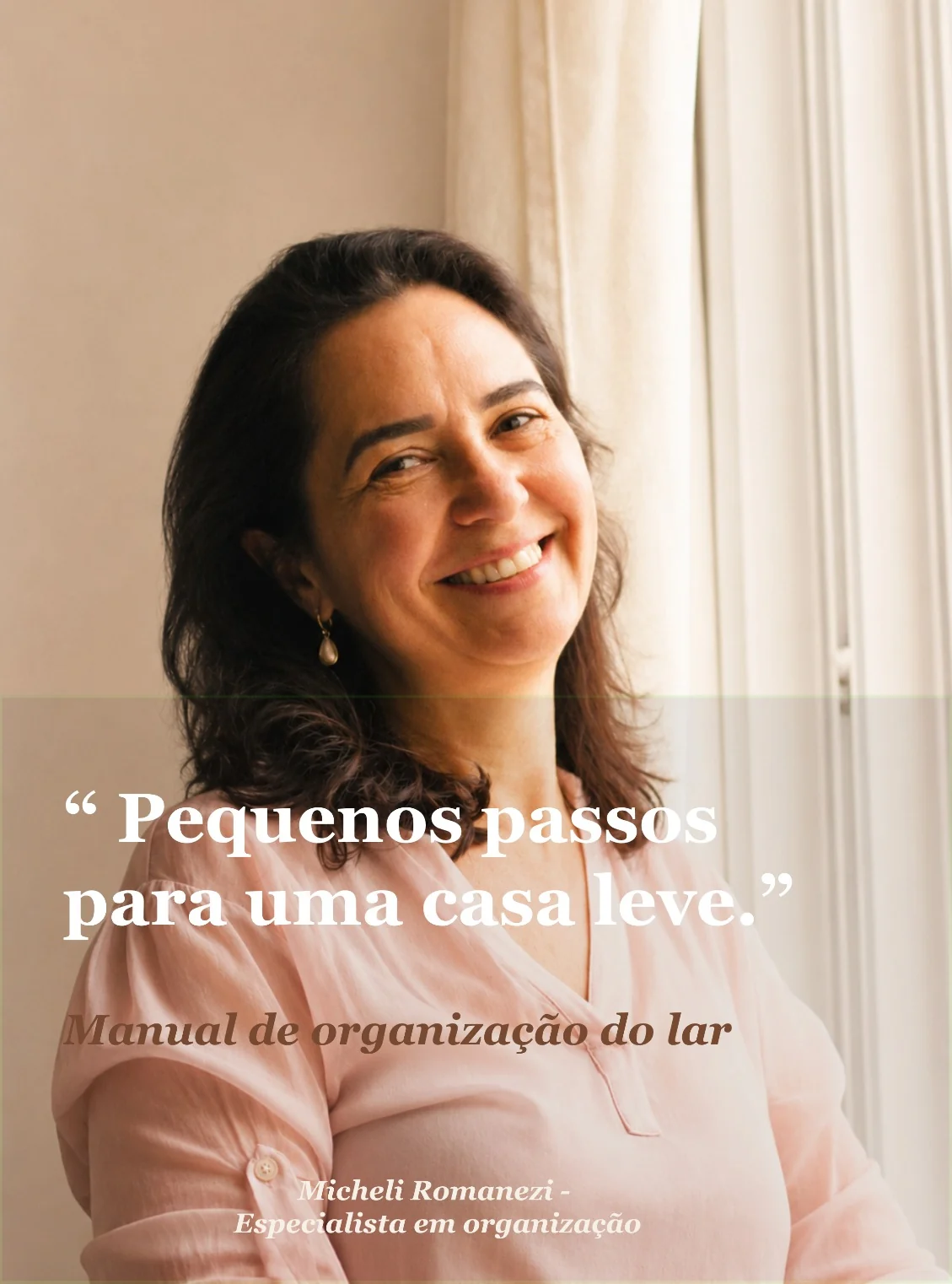 Capa do Manual de Organização do Lar, com foto da Micheli